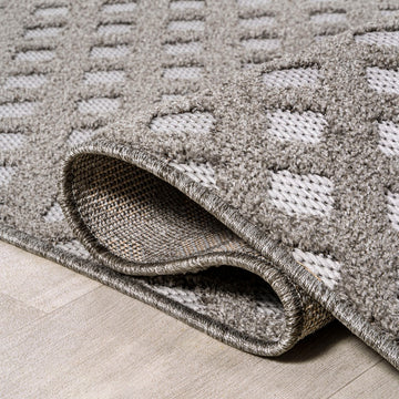 Rabat High-low Pile Mini-diamond Trellis Area Rug